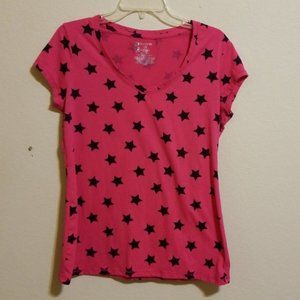 No Boundaries Star Print V-neck Tee